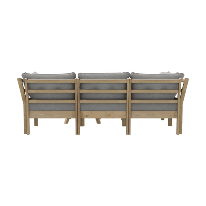 Livsip Outdoor Sofa Set 4 Seater Lounge Setting Patio Furniture Grey-Outdoor Sofa Set-PEROZ Accessories