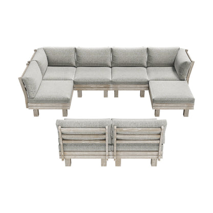 Livsip Outdoor Sofa Set 8 Piece Wooden Lounge Setting Garden-Outdoor Sofa Set-PEROZ Accessories