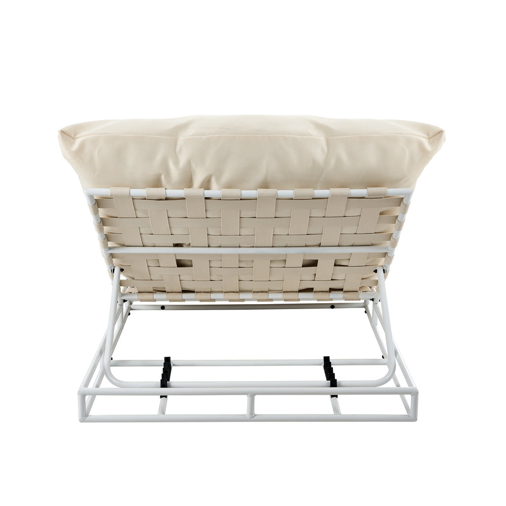 Livsip Outdoor Sun Lounge Day Bed Patio Chair Beige-Sun Beds-PEROZ Accessories