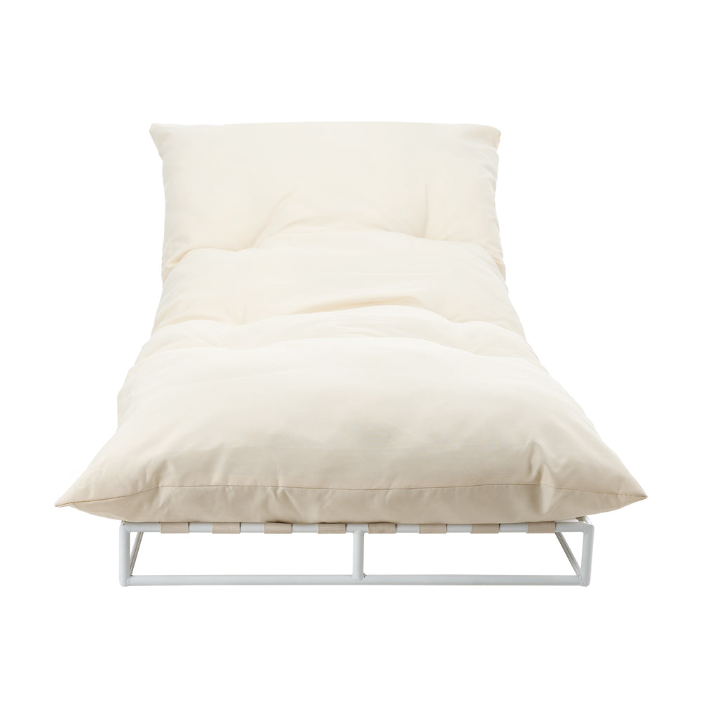 Livsip Outdoor Sun Lounge Day Bed Patio Chair Beige-Sun Beds-PEROZ Accessories