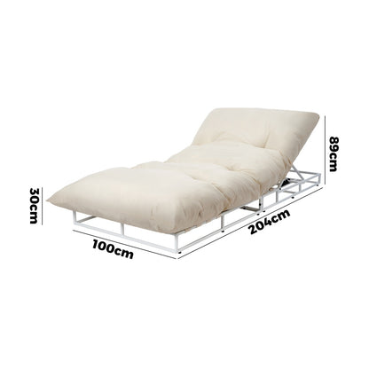 Livsip Outdoor Sun Lounge Day Bed Patio Chair Beige-Sun Beds-PEROZ Accessories