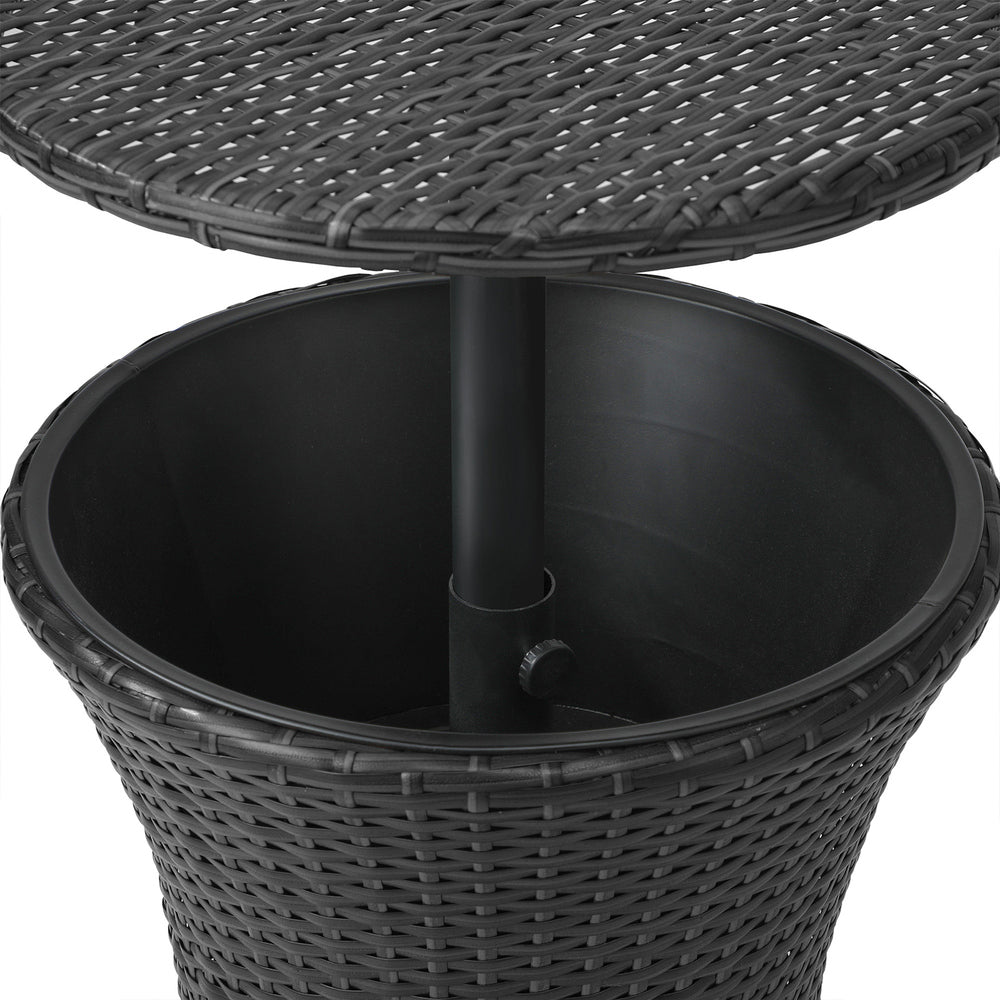 Livsip Rattan Cooler Ice Bucket Table Storage Black-Drink Cooler-PEROZ Accessories