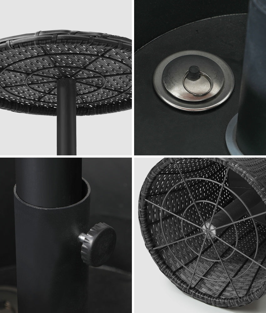 Livsip Rattan Cooler Ice Bucket Table Storage Black-Drink Cooler-PEROZ Accessories