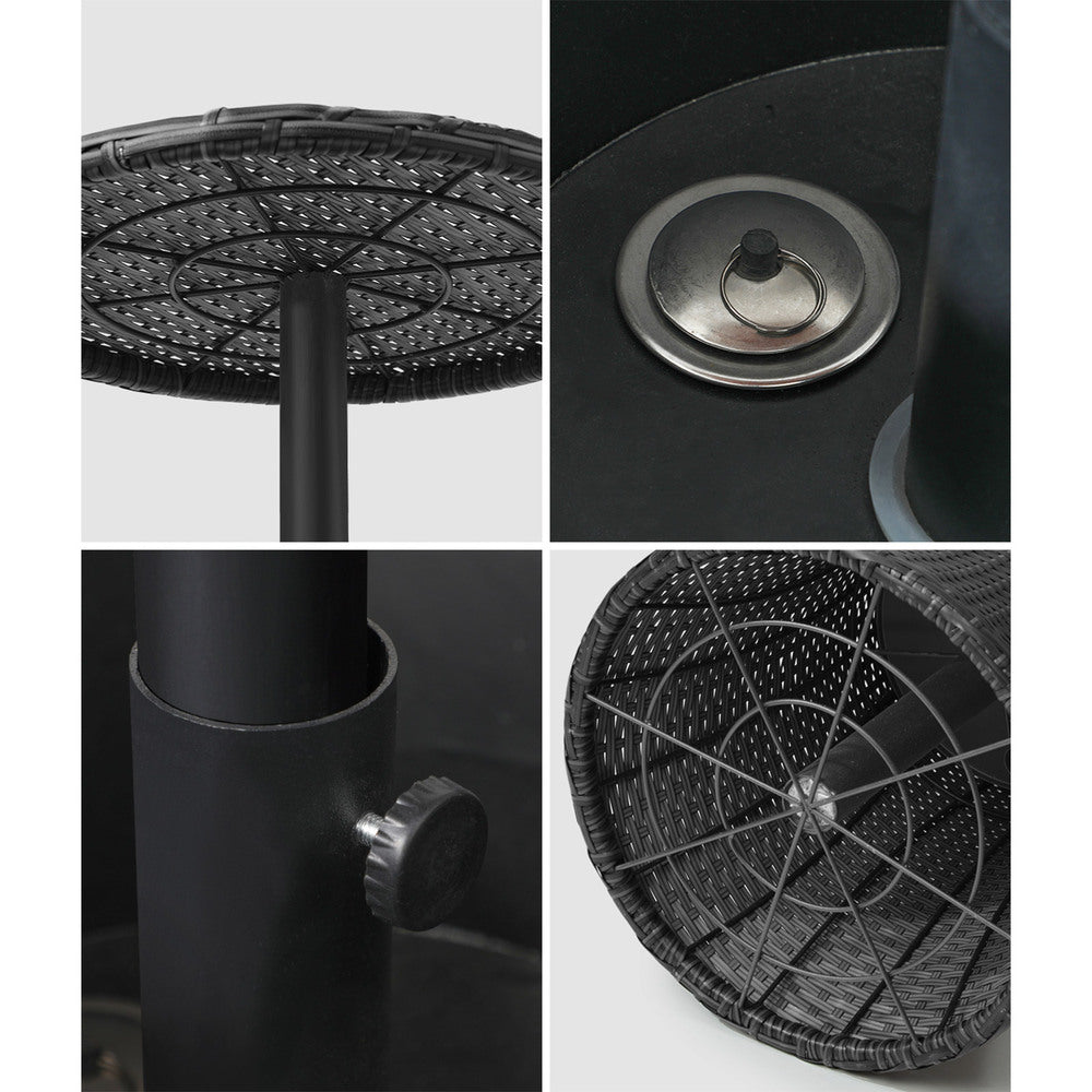 Livsip Rattan Cooler Ice Bucket Table Storage Black-Drink Cooler-PEROZ Accessories