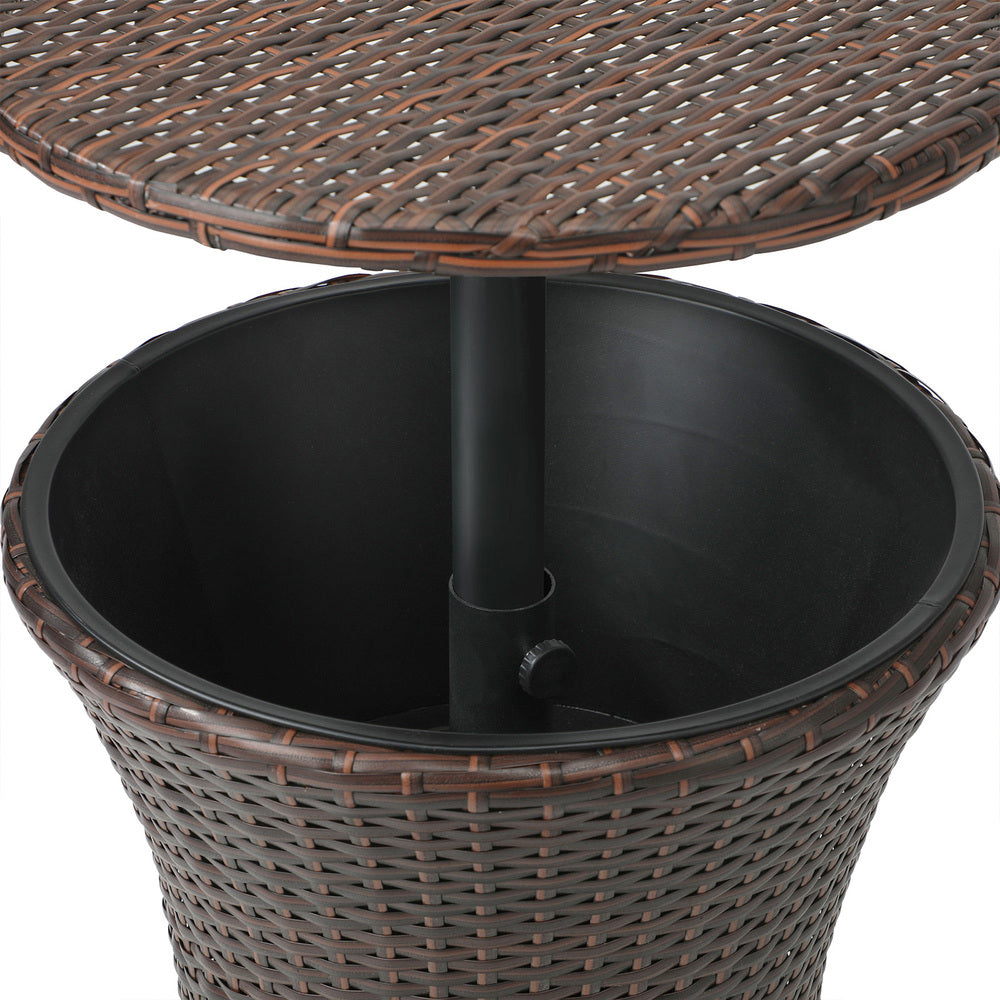 Livsip Rattan Cooler Ice Bucket Table Storage Brown-Drink Cooler-PEROZ Accessories