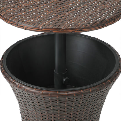 Livsip Rattan Cooler Ice Bucket Table Storage Brown-Drink Cooler-PEROZ Accessories