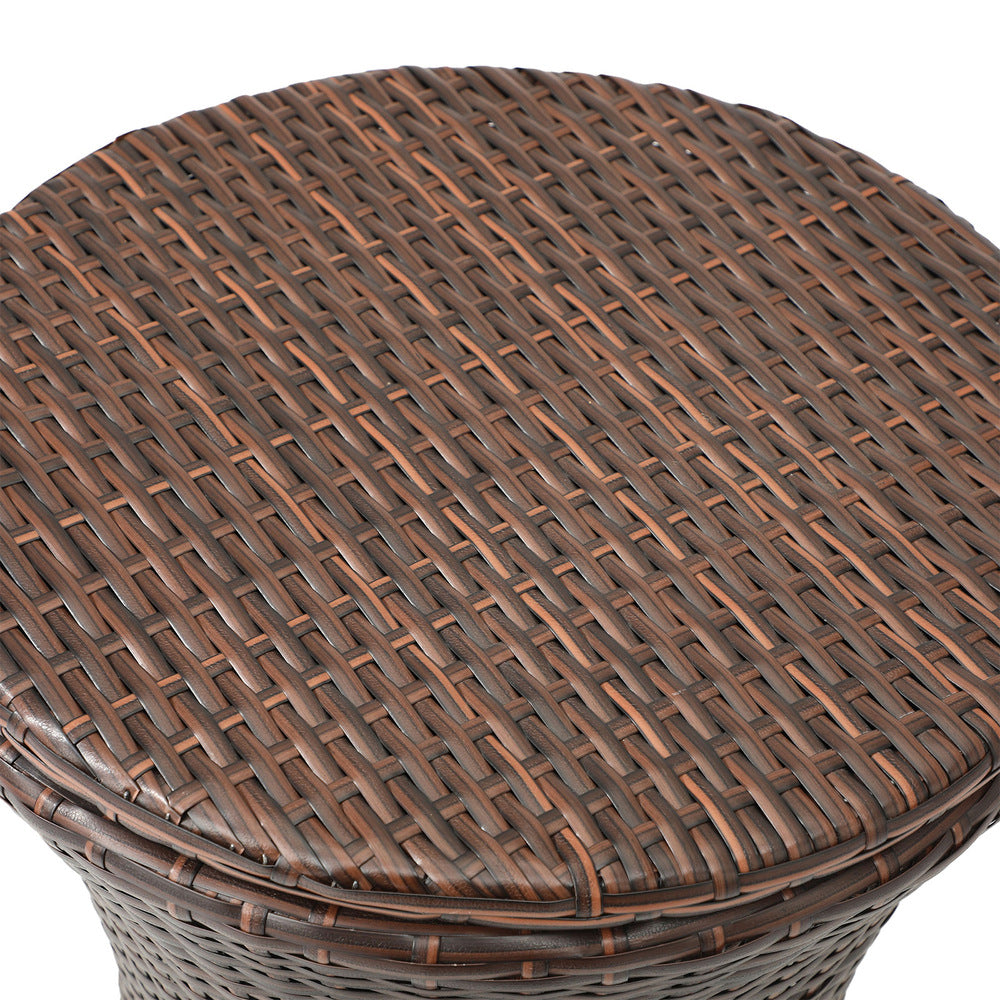 Livsip Rattan Cooler Ice Bucket Table Storage Brown-Drink Cooler-PEROZ Accessories