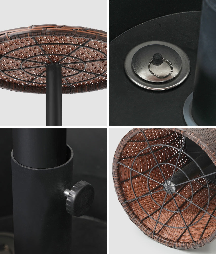 Livsip Rattan Cooler Ice Bucket Table Storage Brown-Drink Cooler-PEROZ Accessories