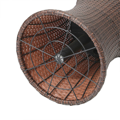 Livsip Rattan Cooler Ice Bucket Table Storage Brown-Drink Cooler-PEROZ Accessories