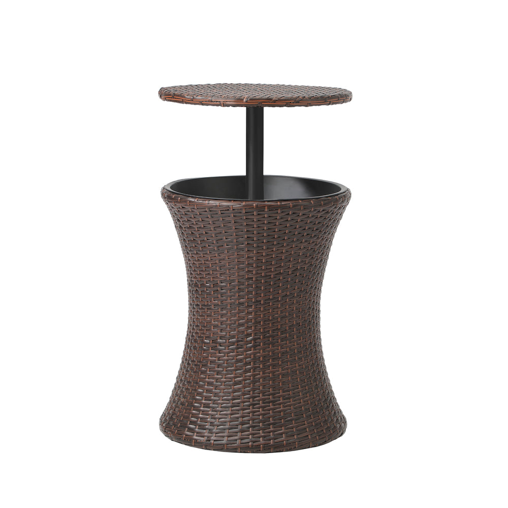 Livsip Rattan Cooler Ice Bucket Table Storage Brown-Drink Cooler-PEROZ Accessories
