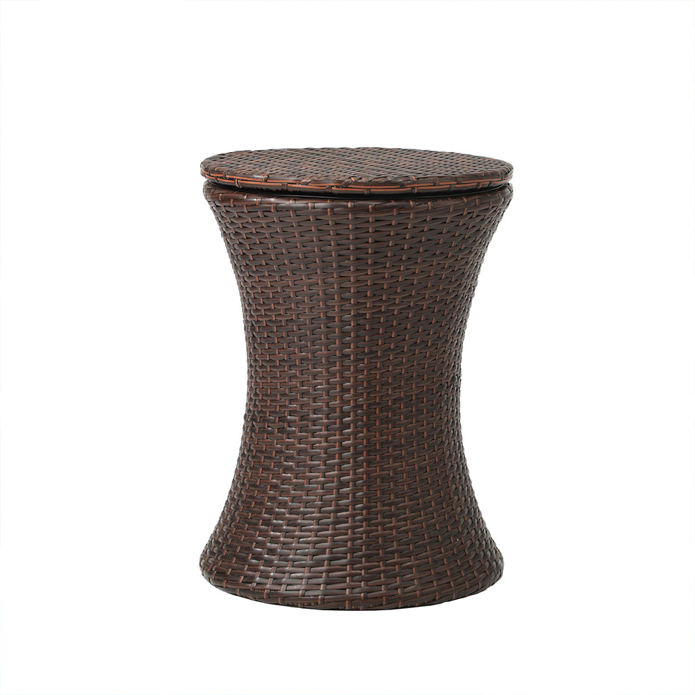 Livsip Rattan Cooler Ice Bucket Table Storage Brown-Drink Cooler-PEROZ Accessories