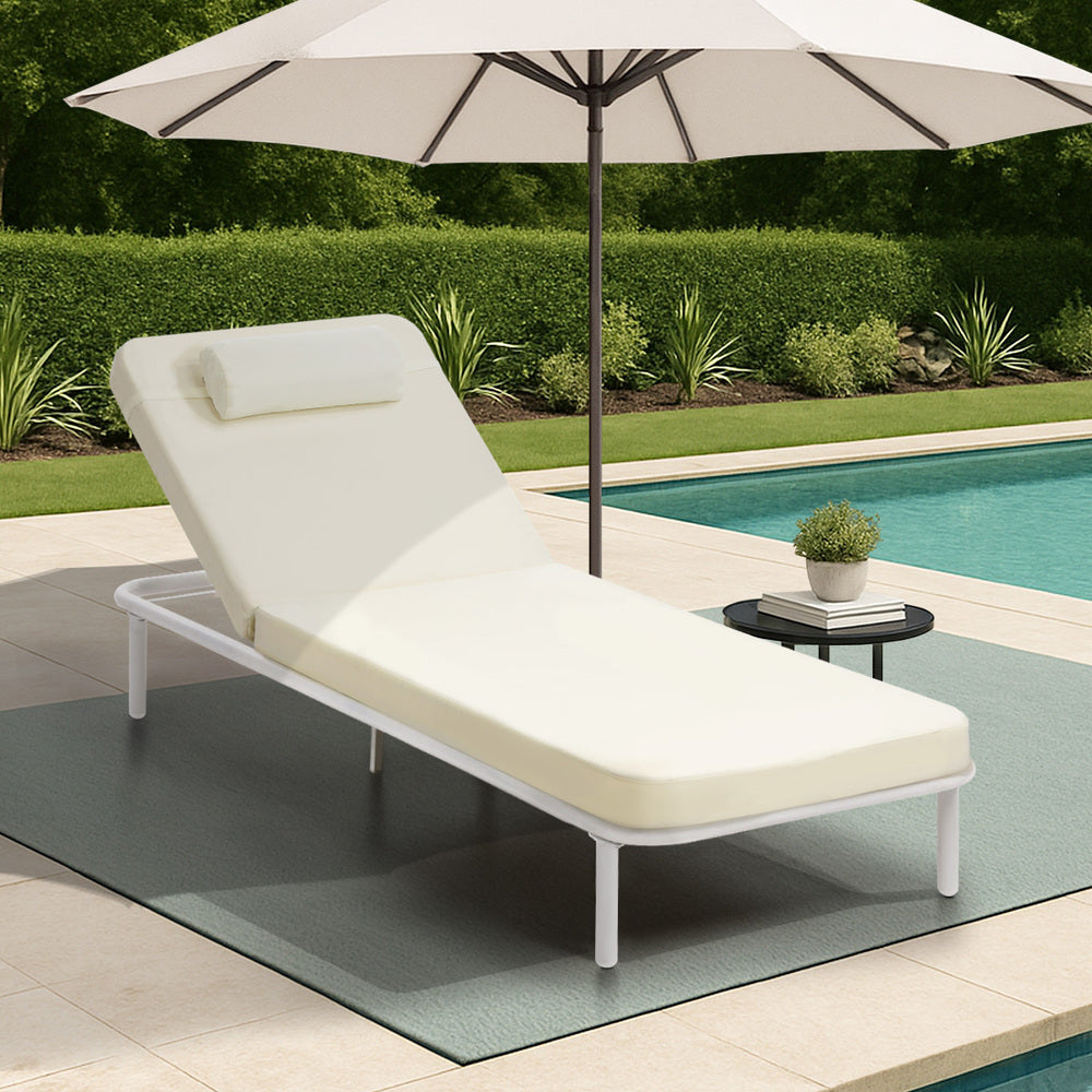 Livsip Sun Lounge Outdoor Patio Furniture Setting Beige-Sun Lounge-PEROZ Accessories