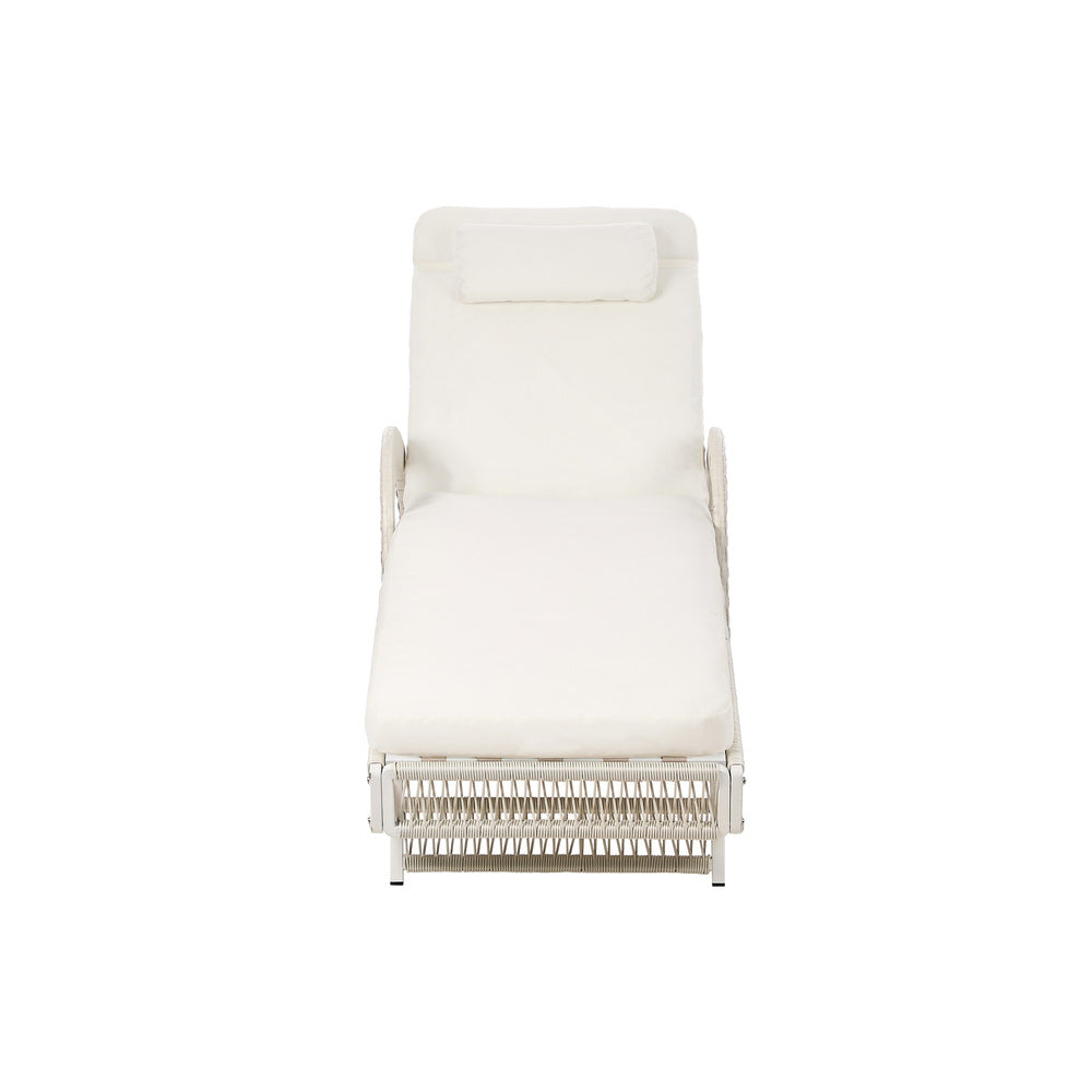 Livsip Sun Lounge Wicker Bed Outdoor Patio Furniture Beige-Sun Lounge-PEROZ Accessories