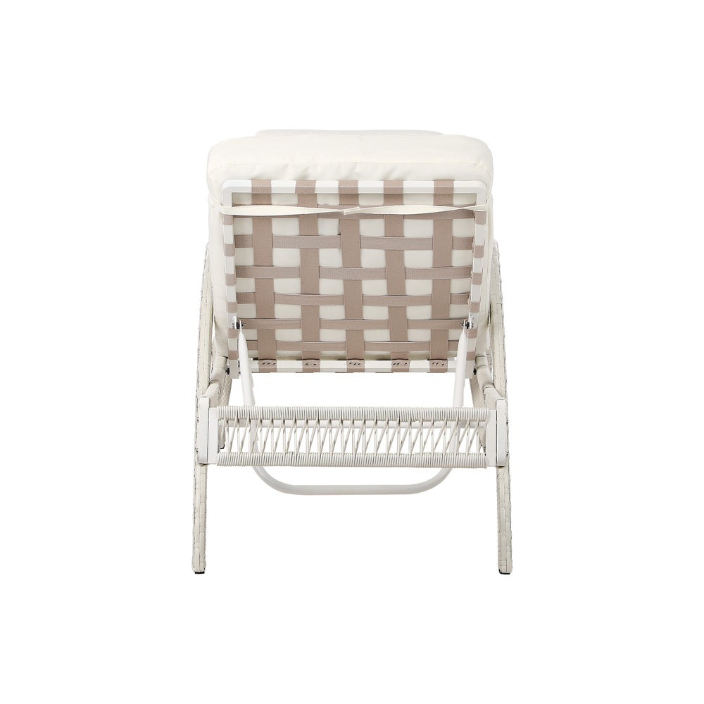 Livsip Sun Lounge Wicker Bed Outdoor Patio Furniture Beige-Sun Lounge-PEROZ Accessories