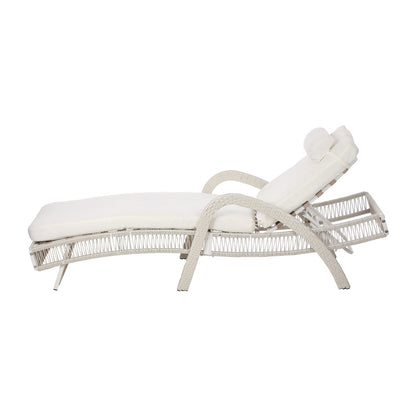 Livsip Sun Lounge Wicker Bed Outdoor Patio Furniture Beige-Sun Lounge-PEROZ Accessories