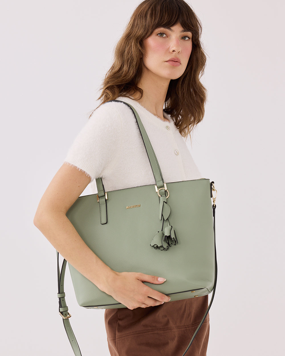 Flower &amp; Leaf Bag Charm-Accessories-PEROZ Accessories