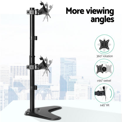 Artiss Monitor Arm Stand Dual Mount HD LED TV Bracket Holder Freestanding-Electronics &gt; Computer Accessories-PEROZ Accessories