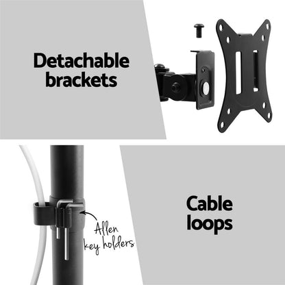 Artiss Monitor Arm Stand Dual Mount HD LED TV Bracket Holder Freestanding-Electronics &gt; Computer Accessories-PEROZ Accessories