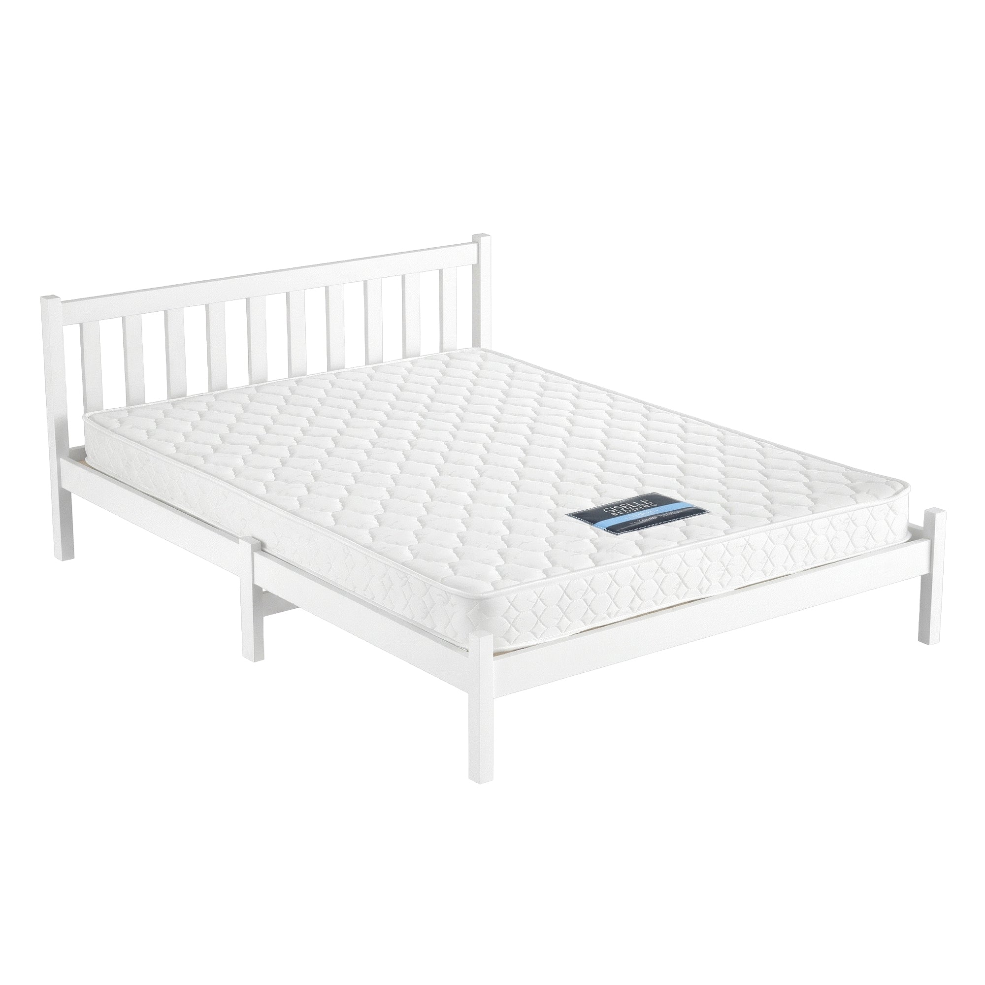 Giselle Double Mattress with Artiss Wooden Bed Frame Natural Pine Timber Base-Furniture > Mattresses > Double Mattress-PEROZ Accessories