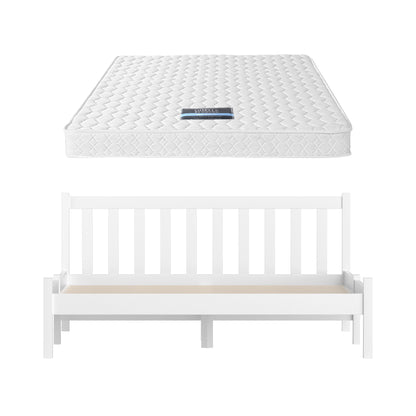 Giselle Double Mattress with Artiss Wooden Bed Frame Natural Pine Timber Base-Furniture > Mattresses > Double Mattress-PEROZ Accessories