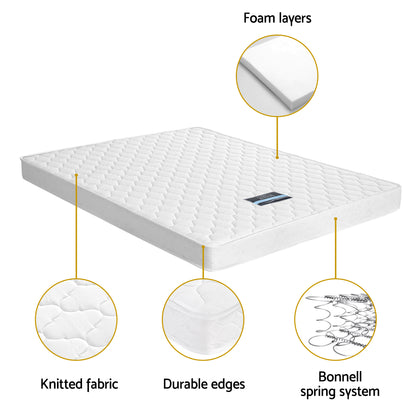 Giselle Double Mattress with Artiss Wooden Bed Frame Natural Pine Timber Base-Furniture > Mattresses > Double Mattress-PEROZ Accessories