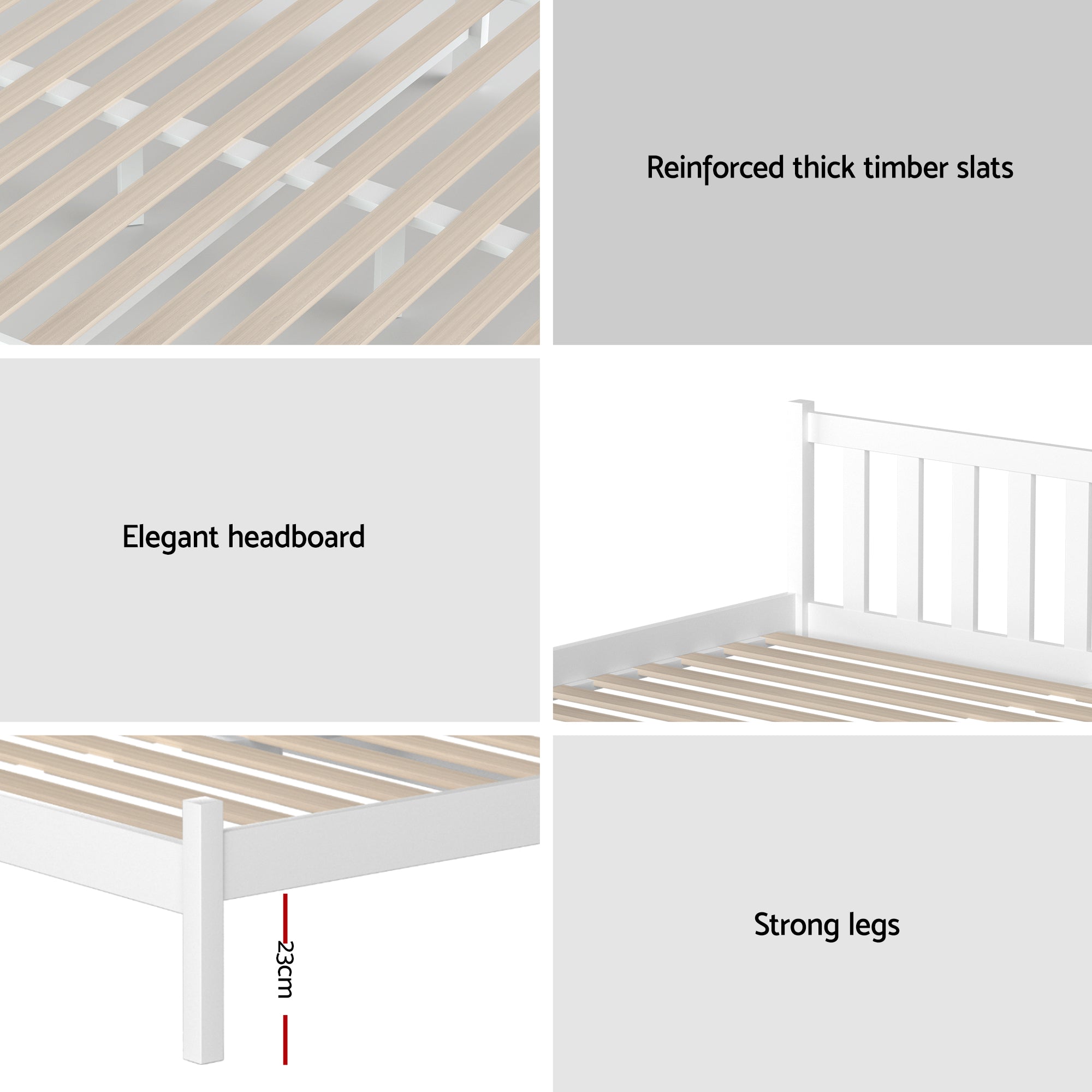Giselle Double Mattress with Artiss Wooden Bed Frame Natural Pine Timber Base-Furniture > Mattresses > Double Mattress-PEROZ Accessories