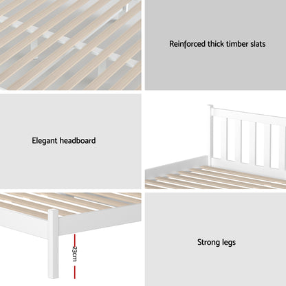 Giselle Double Mattress with Artiss Wooden Bed Frame Natural Pine Timber Base-Furniture > Mattresses > Double Mattress-PEROZ Accessories