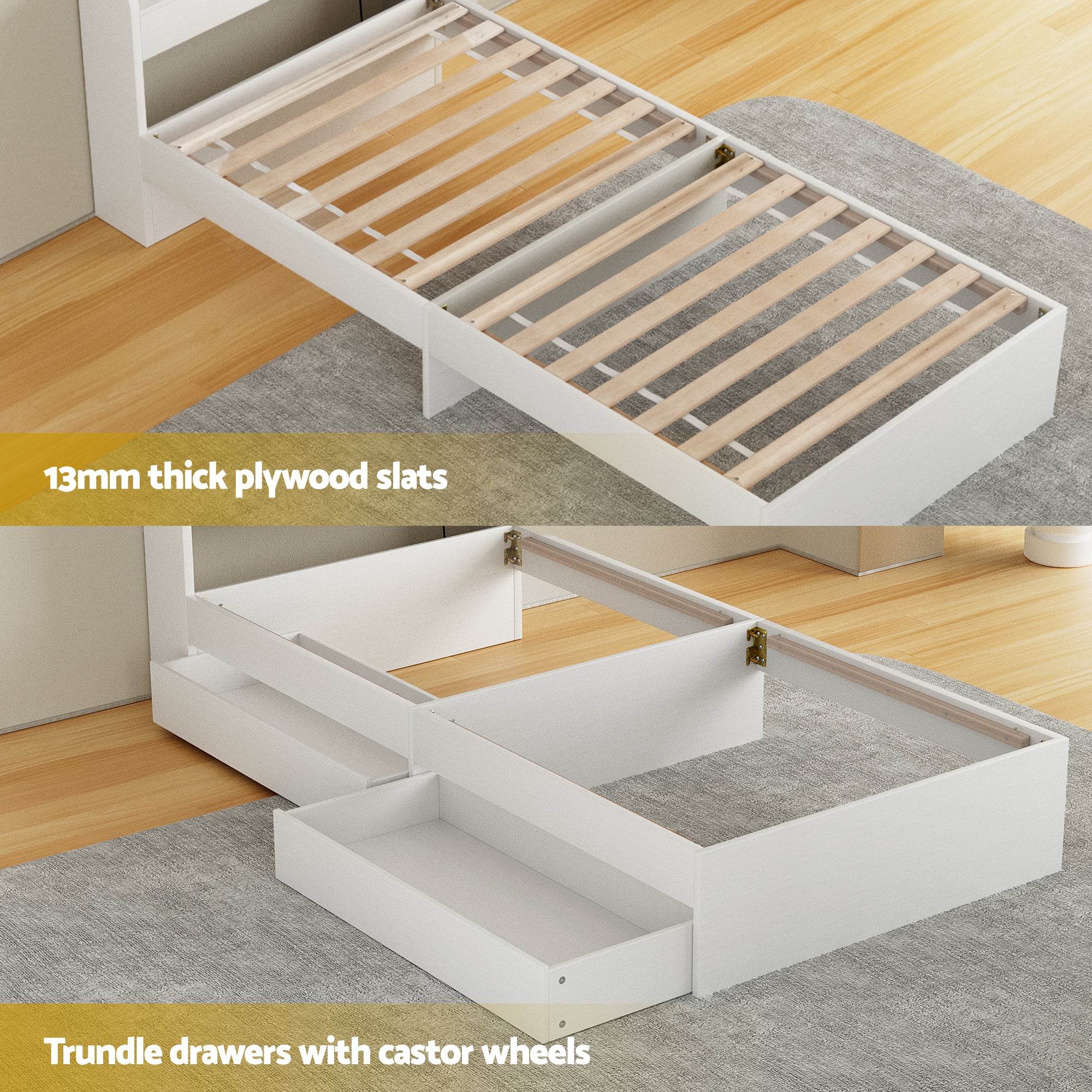 Giselle Single Mattress 5-zone Pocket Spring Mattresses with Artiss Wooden Storage Bed Frame Set-Furniture > Mattresses > Single Mattress-PEROZ Accessories
