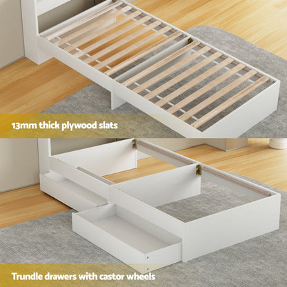 Giselle Single Mattress 5-zone Pocket Spring Mattresses with Artiss Wooden Storage Bed Frame Set-Furniture > Mattresses > Single Mattress-PEROZ Accessories