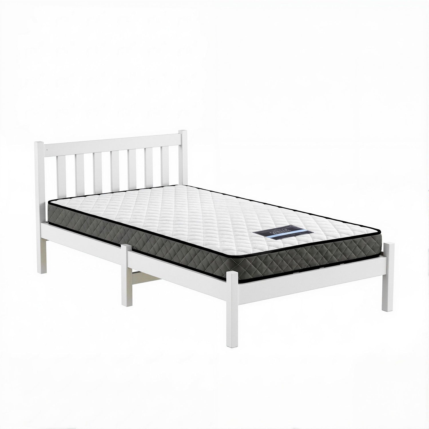 Giselle Single Mattress and Artiss Bed Frame Set White Solid Pine with 16cm Mattress-Furniture > Mattresses > Single Mattress-PEROZ Accessories