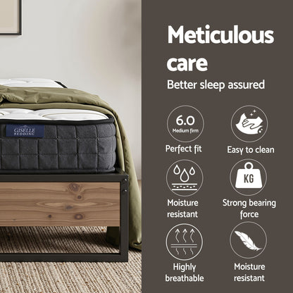 Giselle Double Mattress 16cm and Artiss Metal Bed Frame Set for Guest Rooms Studios-Furniture > Mattresses > Double Mattress-PEROZ Accessories
