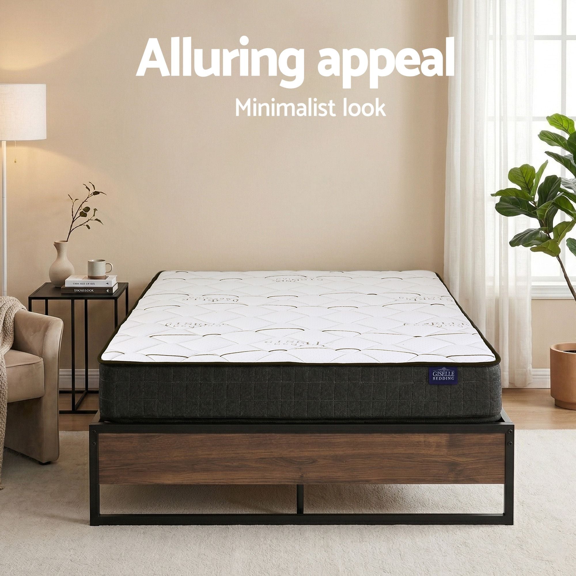 Giselle Double Mattress 16cm and Artiss Metal Bed Frame Set for Guest Rooms Studios-Furniture > Mattresses > Double Mattress-PEROZ Accessories