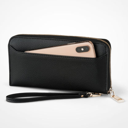 Harlow Zip Around Clutch Wallet With Detachable Wrist Strap-PEROZ Accessories