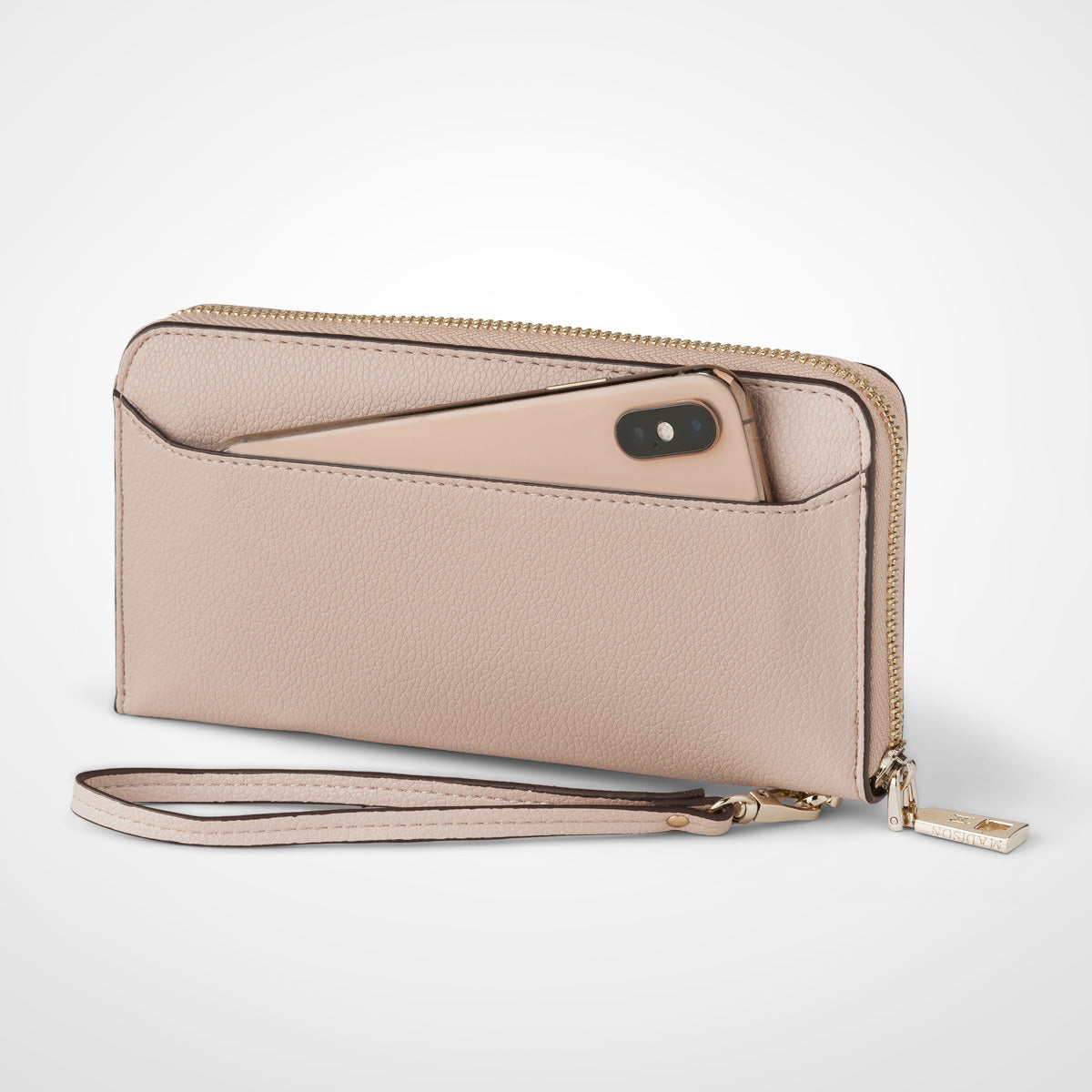 Harlow Zip Around Clutch Wallet With Detachable Wrist Strap-PEROZ Accessories