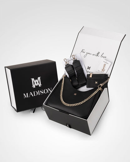 Olivia 4 Piece Giftbox - Handbag, Bag Strap, Cardholder &amp; Personalisation Charm-PEROZ Accessories