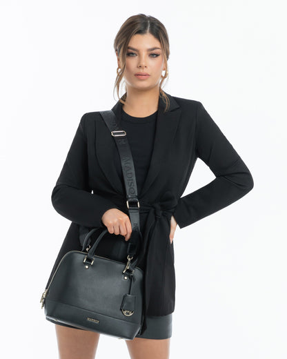 Grace Medium Dome Satchel Bag + Monogram Bag Strap-Handbags-PEROZ Accessories