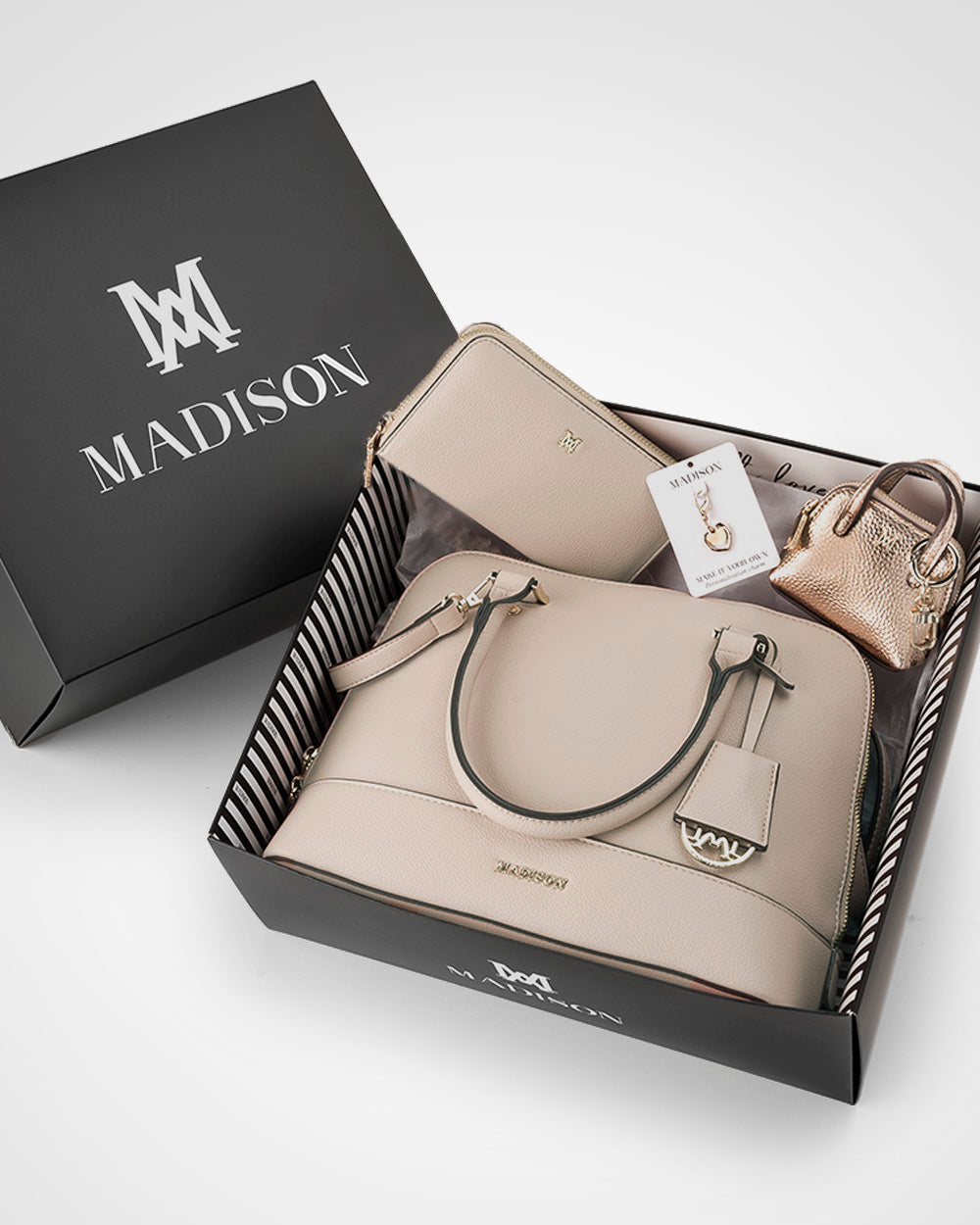 Handbag, Wallet, Coinpurse &amp; Personalisation Charm Giftbox - Grace Dome Satchel &amp; Mini Coinpurse-Handbags-PEROZ Accessories