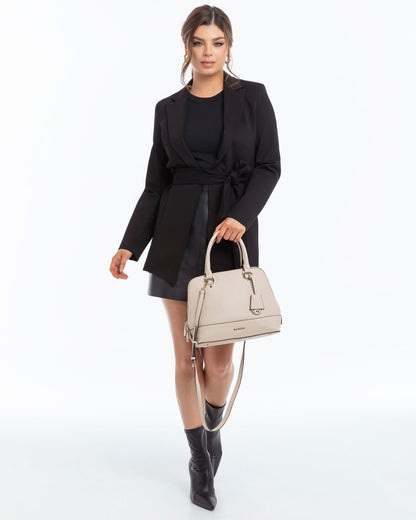 Grace Medium Dome Satchel Bag + Graphic Strap-Handbags-PEROZ Accessories