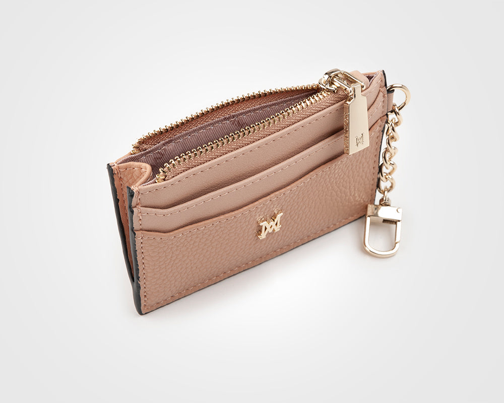 Hannah Zip Card Case With Chain Clip-Card Holders-PEROZ Accessories