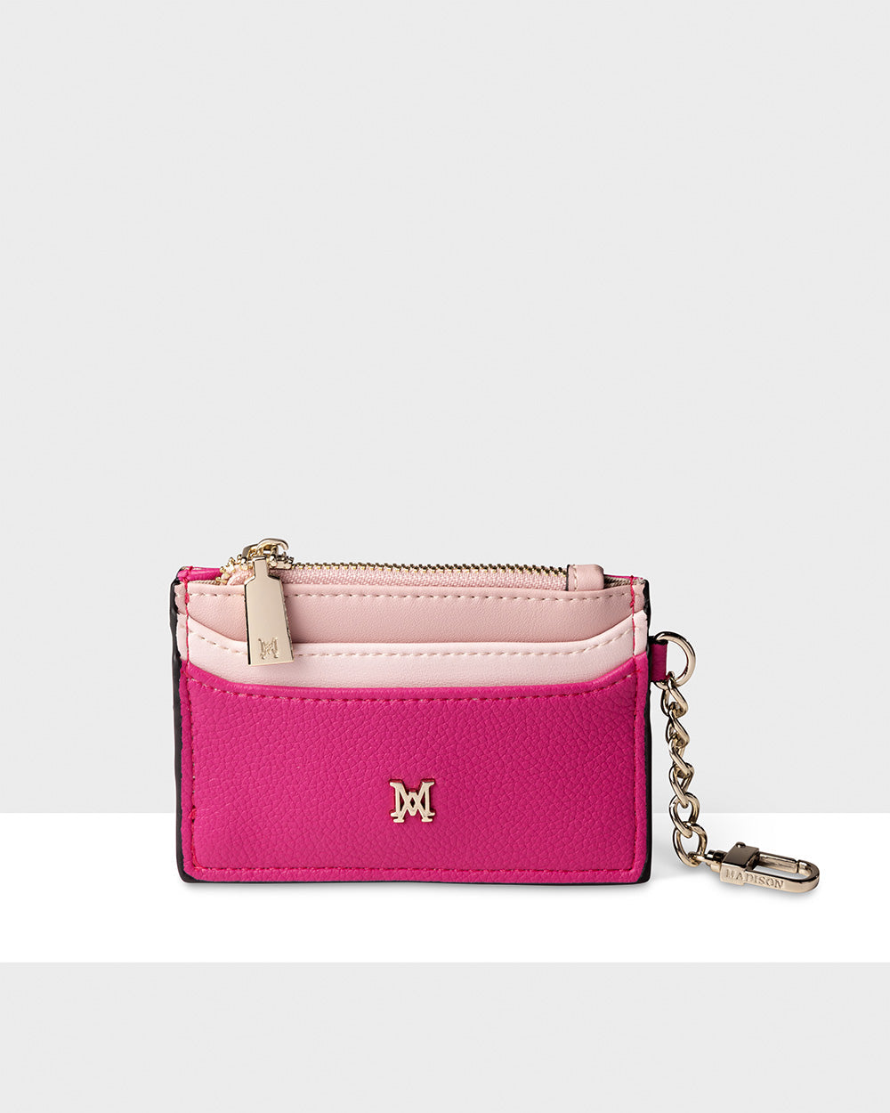 Hannah Zip Card Case With Chain Clip-Wallets-PEROZ Accessories