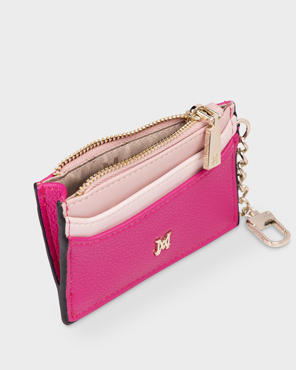 Hannah Zip Card Case With Chain Clip-Wallets-PEROZ Accessories