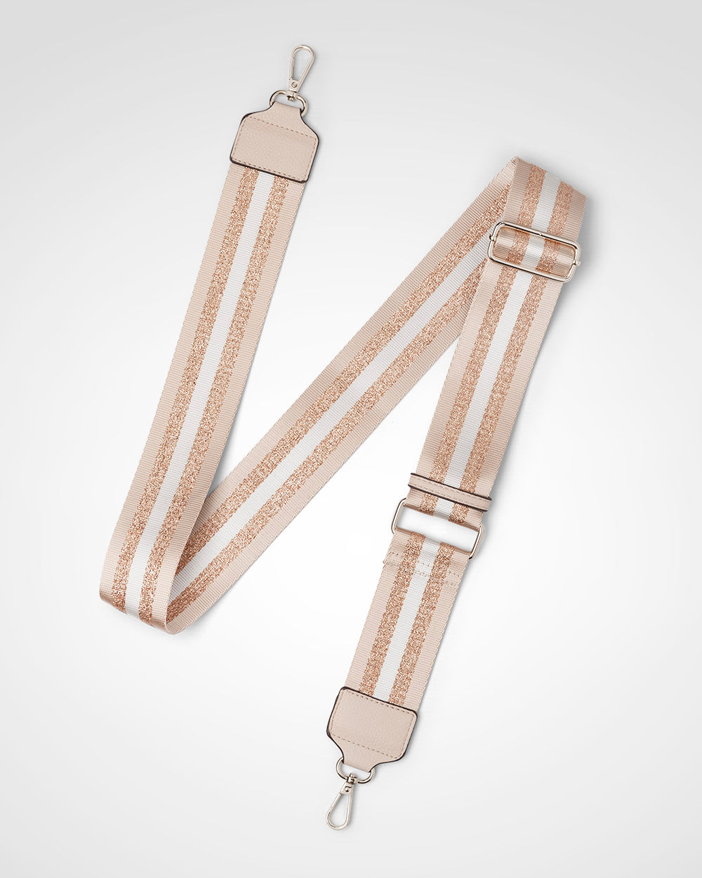 Charlotte Double Zip Crossbody Bag + Metallic Stripe Bag Strap-Handbags-PEROZ Accessories