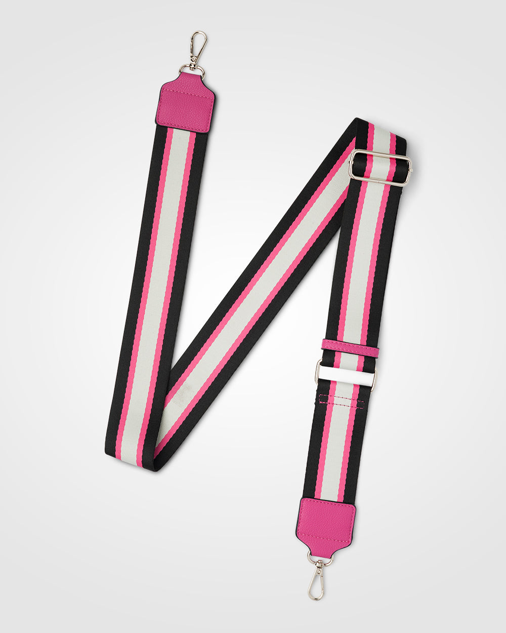 Bag &amp; 3 Straps &quot;One Bag 3 Ways&quot; - Monica Crossbody With Monogram, Stripe &amp; Matching Bag Strap-Handbags-PEROZ Accessories