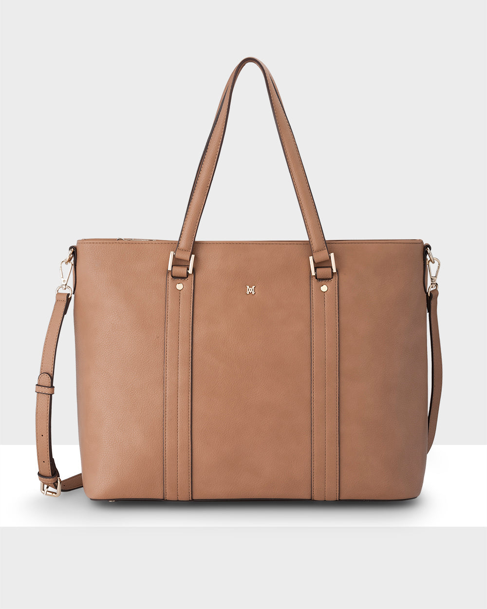 Tara Laptop Tote Work Bag + Monogram Bag Strap-Handbags-PEROZ Accessories
