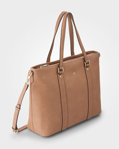 Tara Laptop Tote Work Bag + Monogram Bag Strap-Handbags-PEROZ Accessories