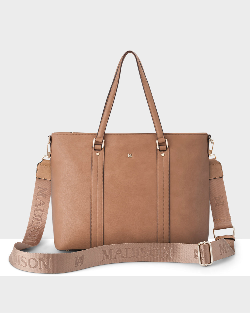 Tara Laptop Tote Work Bag + Monogram Bag Strap-Handbags-PEROZ Accessories