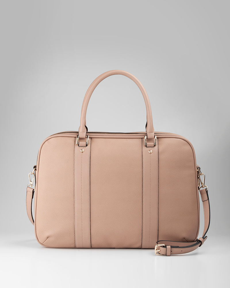 Trudi Double Zip Top Laptop Bag With Crossbody Strap-PEROZ Accessories