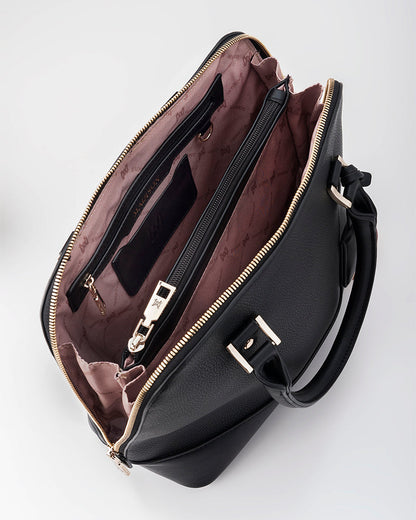 Grace Medium Dome Satchel Bag + Scarf Charm-PEROZ Accessories
