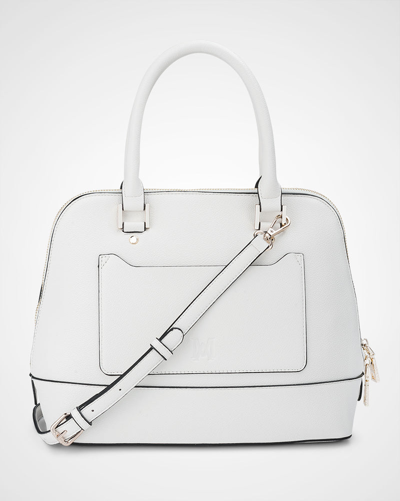 Grace Medium Dome Satchel Bag + Monogram Bag Strap-Handbags-PEROZ Accessories