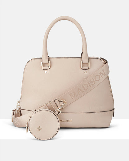 Grace Medium Dome Satchel Bag + Utility Bag Strap-Satchel Bags-PEROZ Accessories